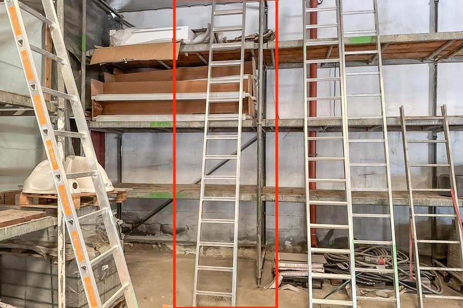 Alu-Anlegeleiter Layher, 15-sprossig